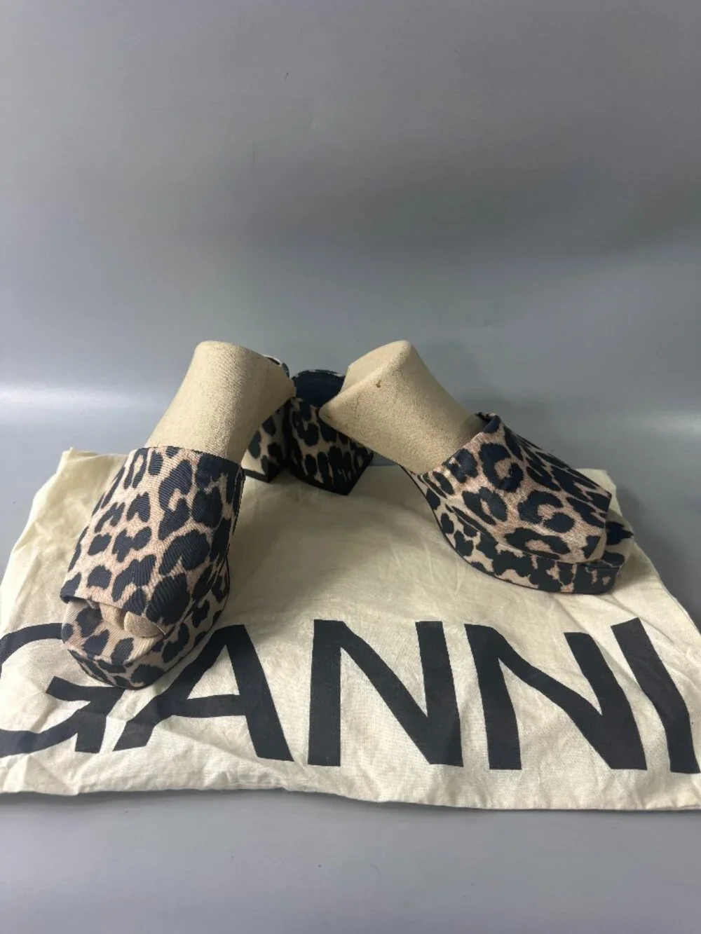 Ganni Leopard Platform Slides 38